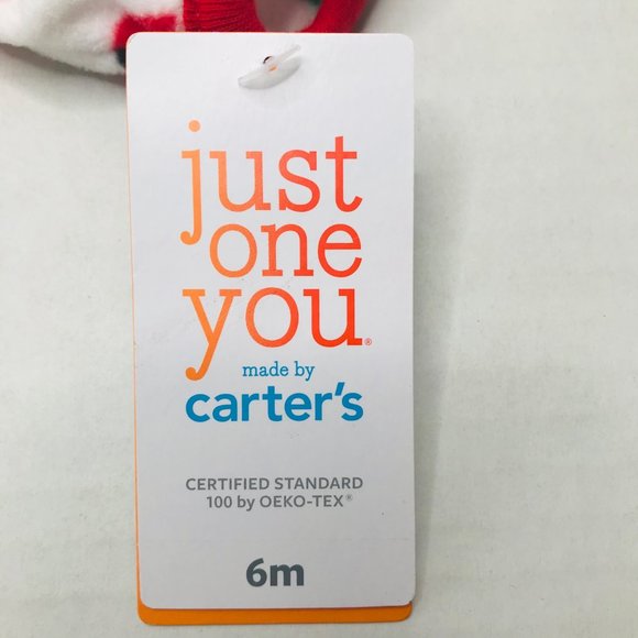 Just One You Made By Carter's Baby Size 6 Month Dark Santa Footed Pajama New - Picture 13 of 16